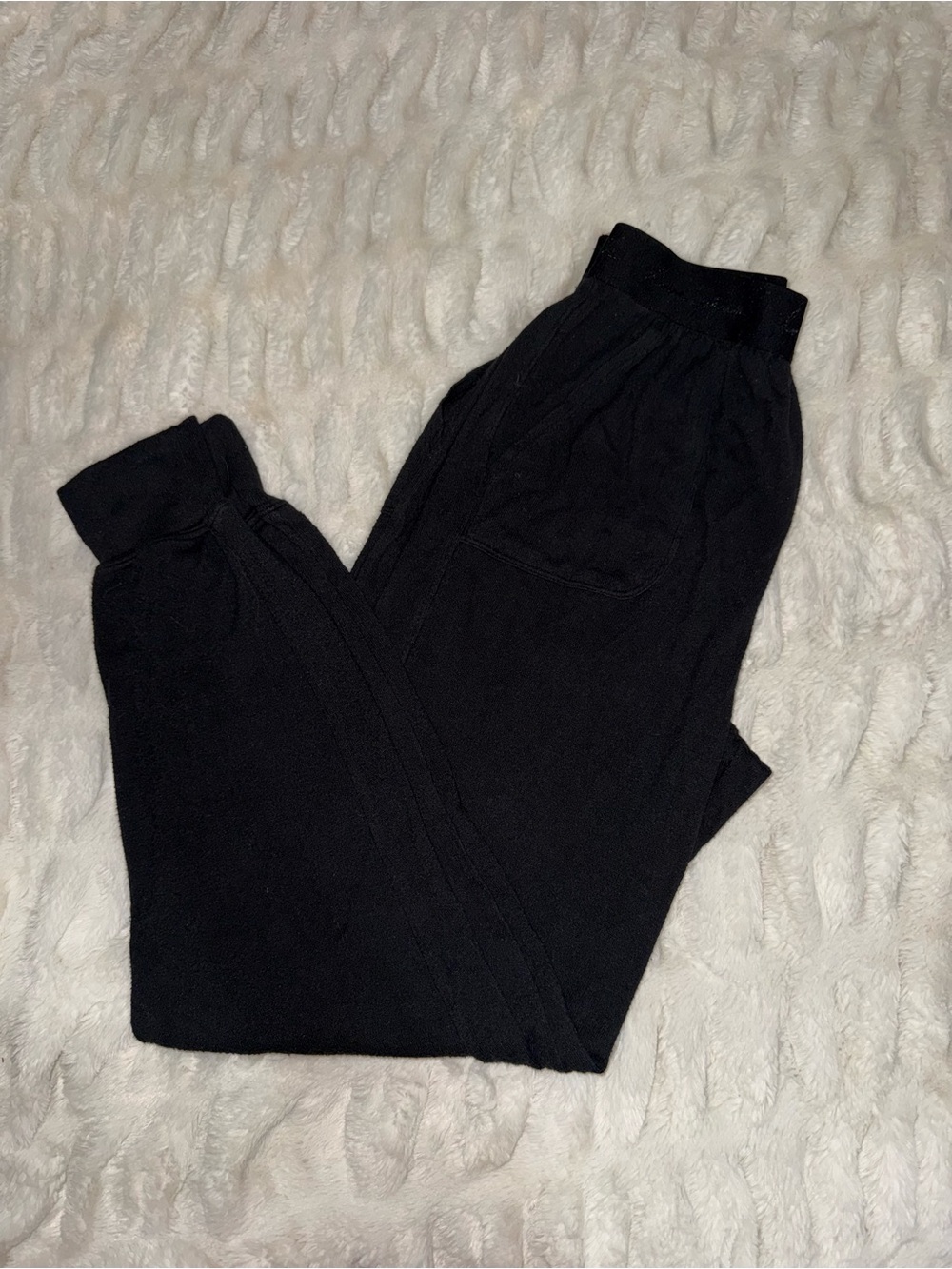 PINK Victoria's Secret Black Ribbed Waist Joggers